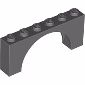 Brick with Inside Bow 1 x 6 x 2 (Dark Stone Gray)