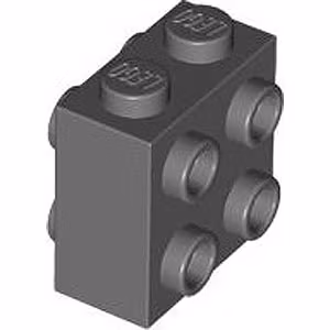 Brick 1 x 2 x 2 with 8 Knobs (Dark Stone Gray)