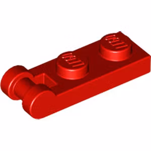 Plate 1 x 2 with shaft Ø3.2 (Red)