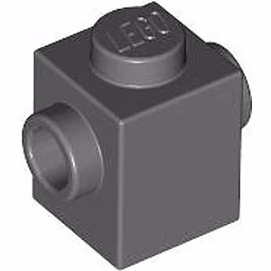 Brick 1 x 1 with 2 Knobs (Dark Stone Gray)