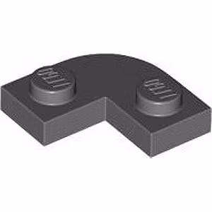 Plate 2 x 2 1/4 Circle with Cut Out (Dark Stone Gray)