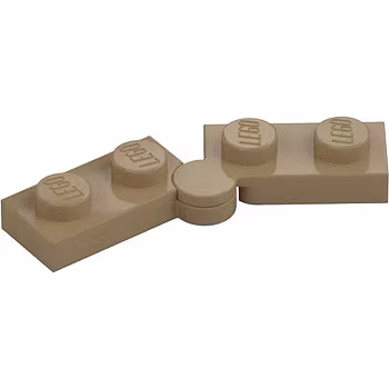 Hinge Plate 1 x 2 (Dark Tan)