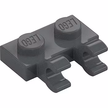 Plate 1 x 2 with holder Vertical (Dark Stone Gray)