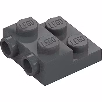Plate 2 x 2 x 2/3 with 2. Horizontal Knob (Dark Stone Gray)