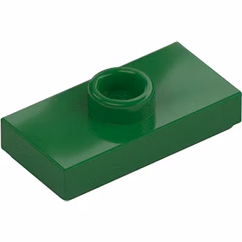 Plate 1 x 2 with 1 Knob (Green)