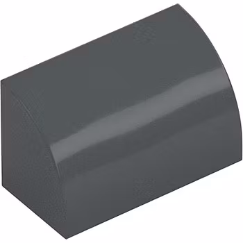 Brick 1 x 2 Outside Half Bow (Dark Stone Gray)