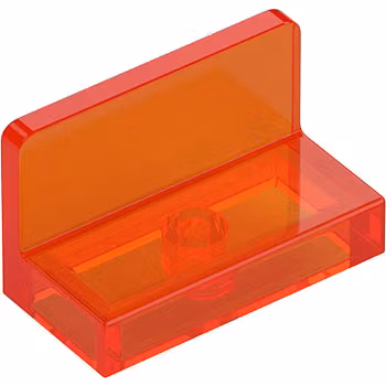 Wall 1 x 2 x 1 (Transparent Neon Reddish Orange)