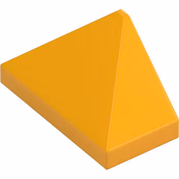 End Ridged Slope 45° 1 x 2 (Bright Light Orange)