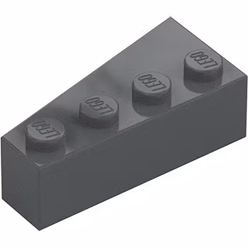 Right Brick 2 x 4 with angle (Dark Stone Gray)