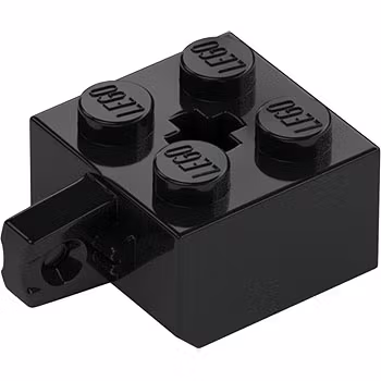 Brick 2 x 2 with stub Vertical (Black)