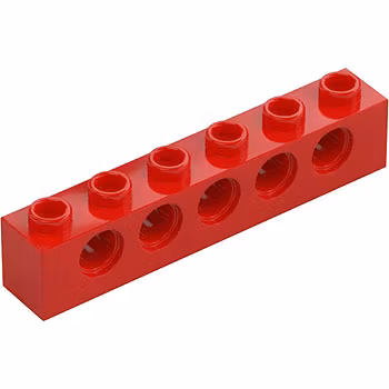 Brick 1 x 6 Ø4,9 (Red)