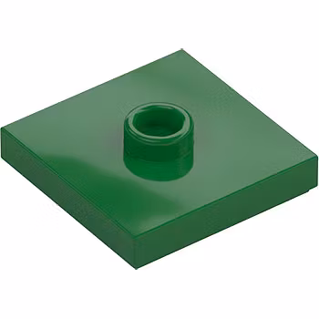 Plate 2 x 2 with 1 Knob (Green)