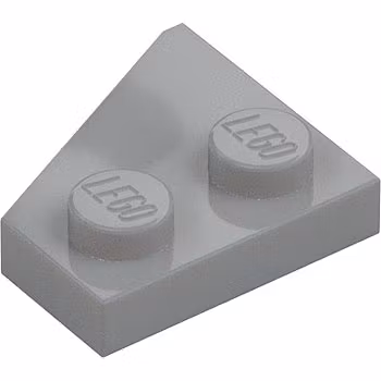 Right Plate 2 x 2 27deg (Medium Stone Gray)