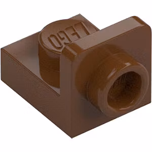 Plate 1 x 1 with 1.5 Plate 1 x 1 Upwards (Reddish Brown)