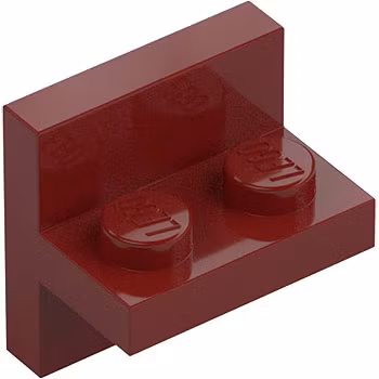 Plate 1 x 2 with Vert. Tube (Dark Red)