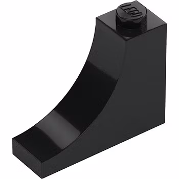 Brick 1 x 3 x 2 with Inside Bow (Black)