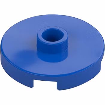 Plate Round with 1 Knob (Blue)