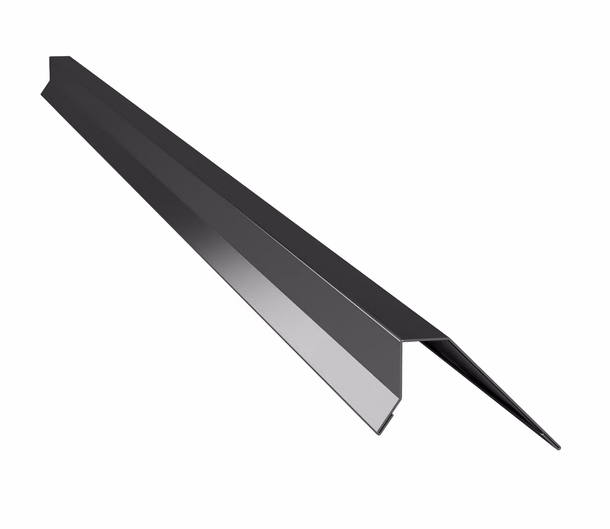 V2 – Vindskiveplåt för enkupigt tegeltak-mörksilvermetallic-matt-A:100B:5C:60D:15E:15F:25L:3400