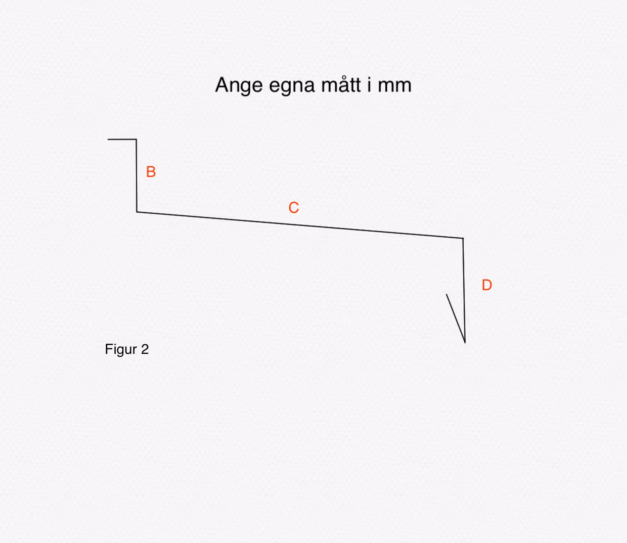 T6 - Tröskelbleck - med vanlig gavel-svart-matt-A:10B:10C:200D:20E:15L:1300