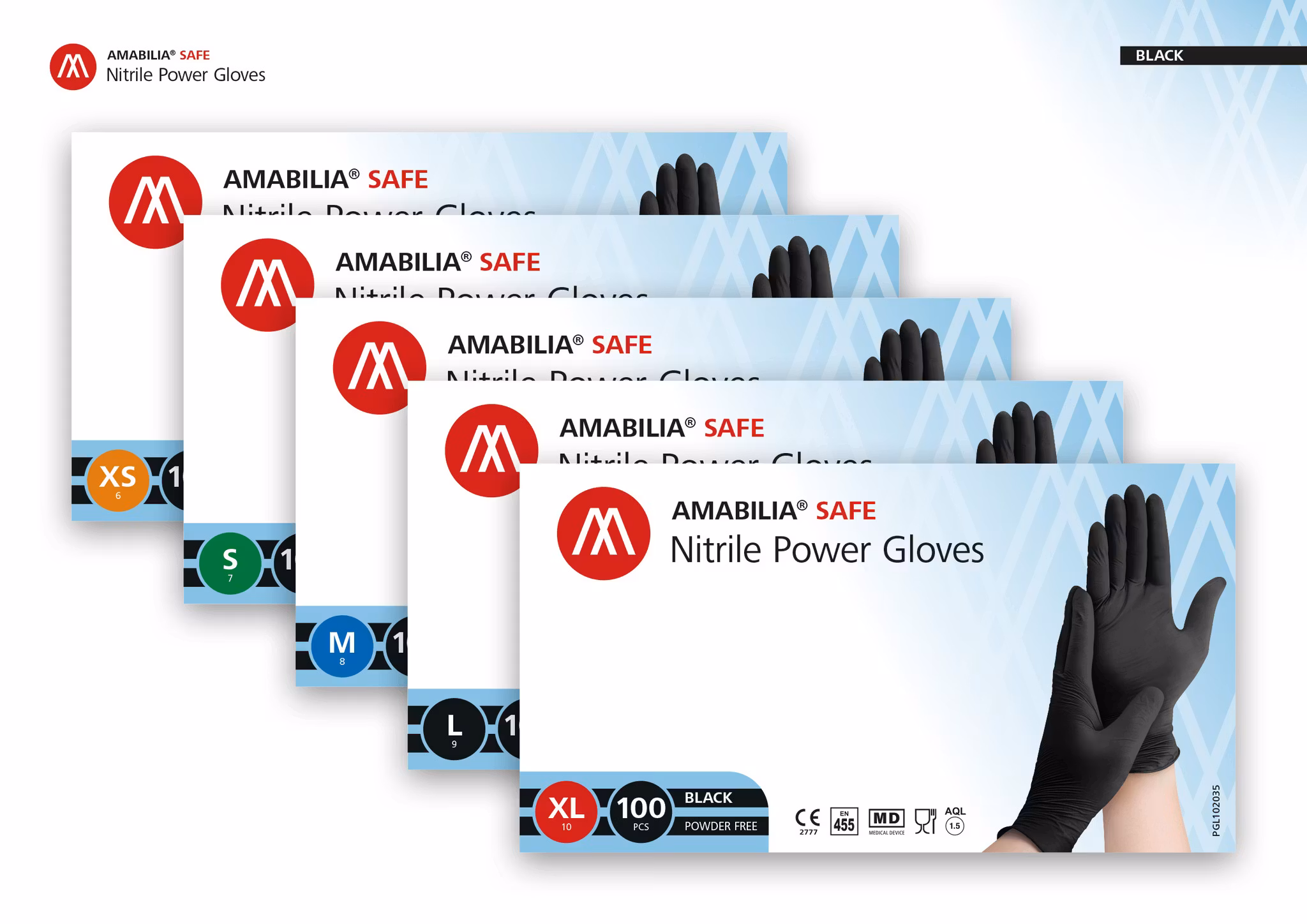 Nitrilhandskar Svart Power S 100st Amabilia Safe