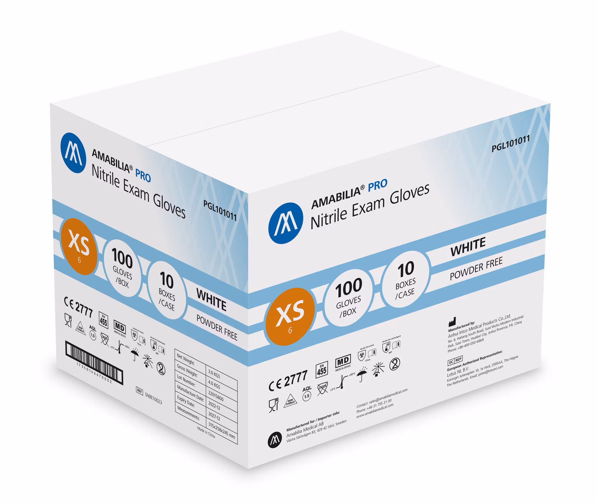 Nitrilhandskar Vit XS 100st Amabilia Pro