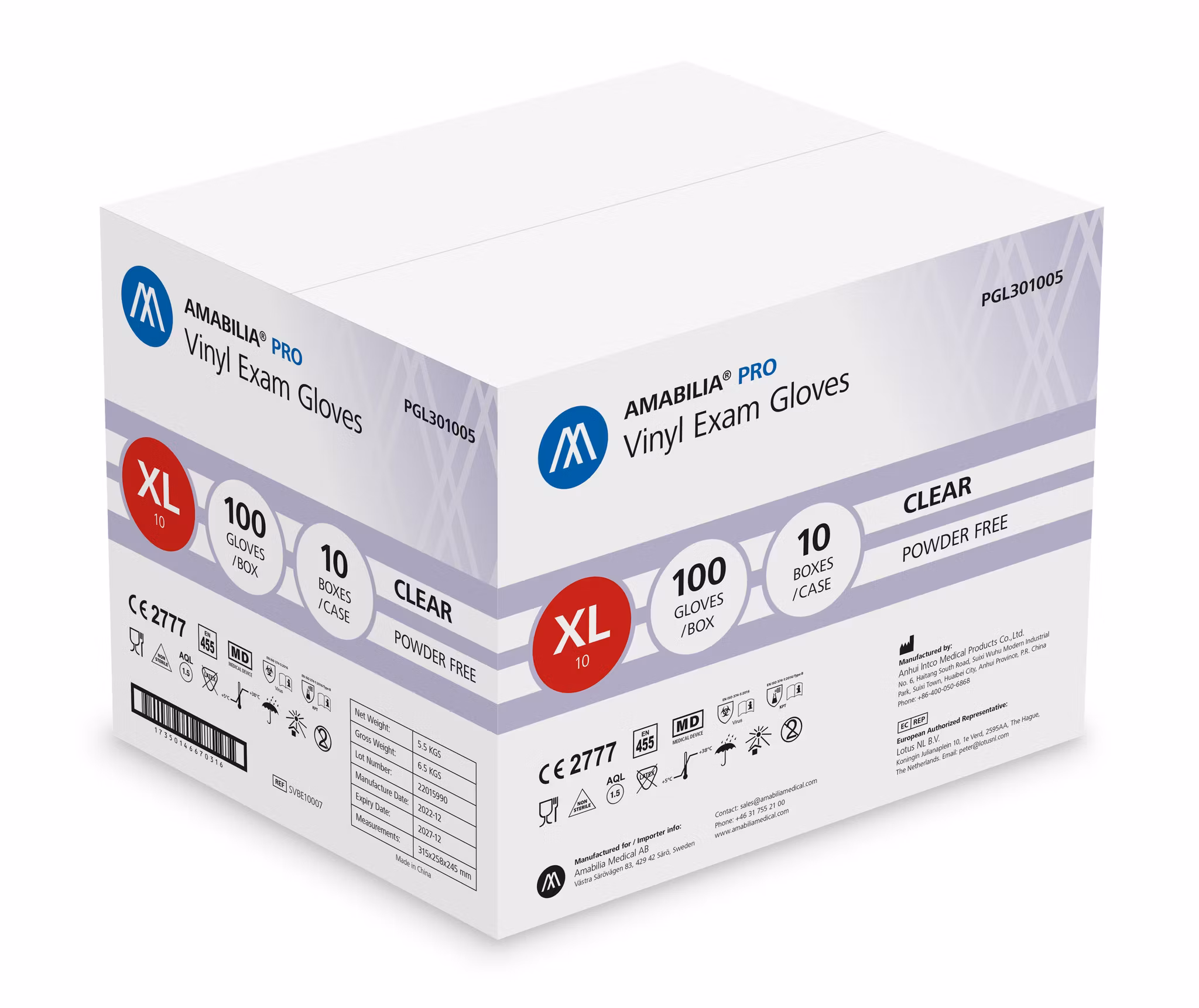 Vinylhandskar Transparent XL 100st Amabilia Pro