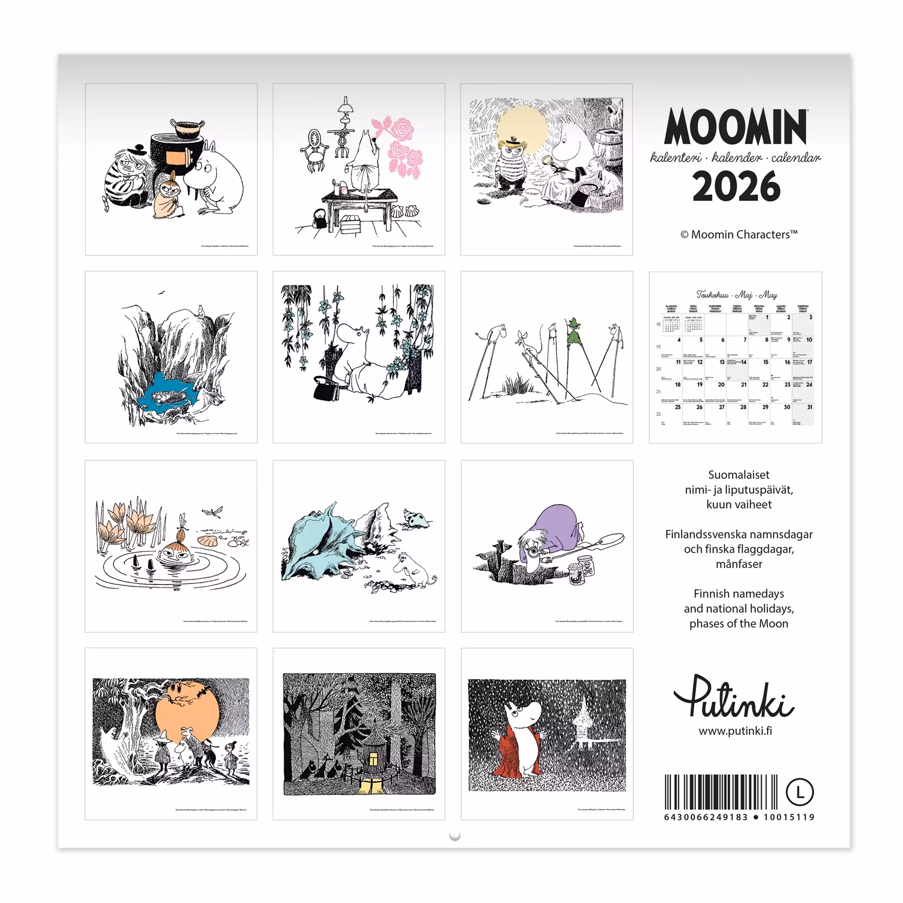 Mumin väggkalender 2026 30x30cm