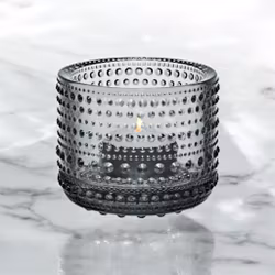 Kastehelmi ljuslykta 64mm Grå