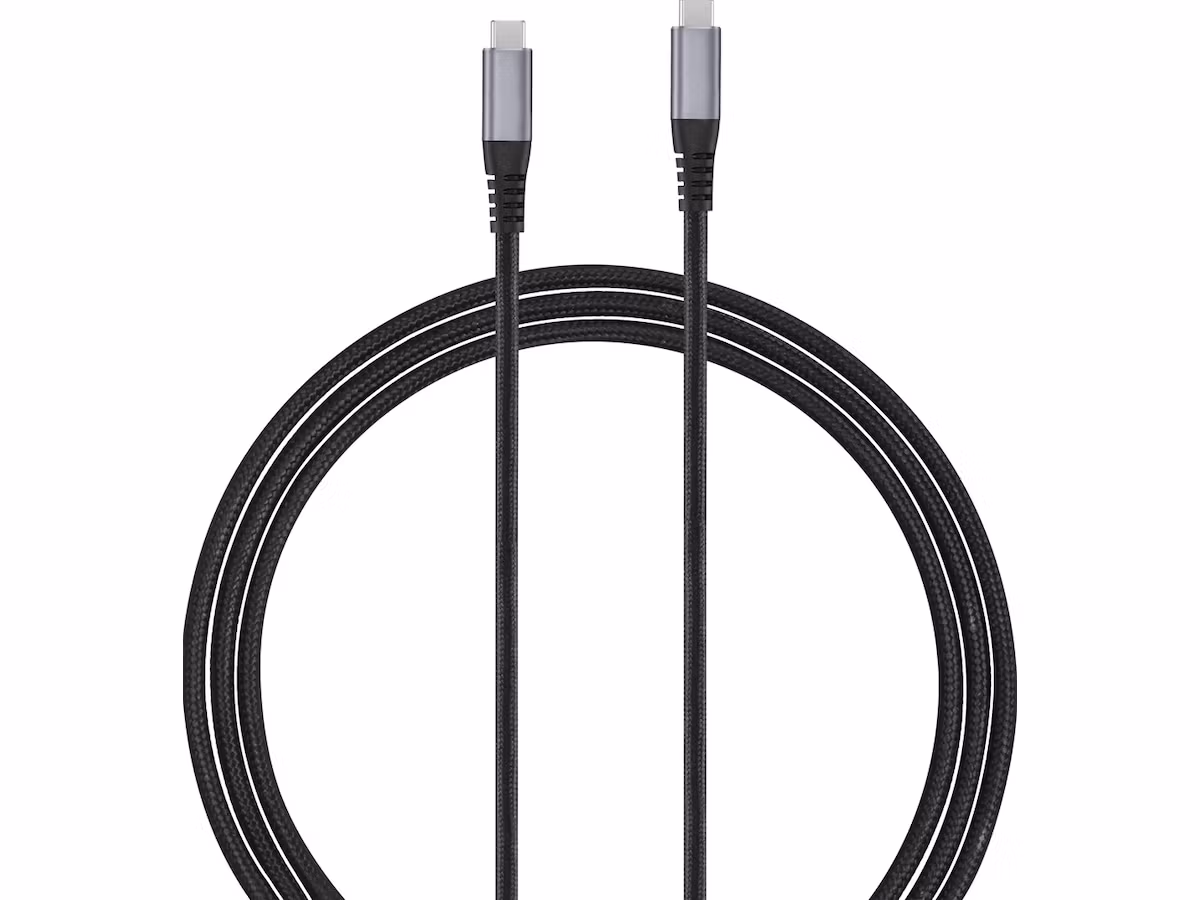 USB-C kabel 3m (sort) PD100W, støtter lading av laptop, flettet kabel for å unngå knuter