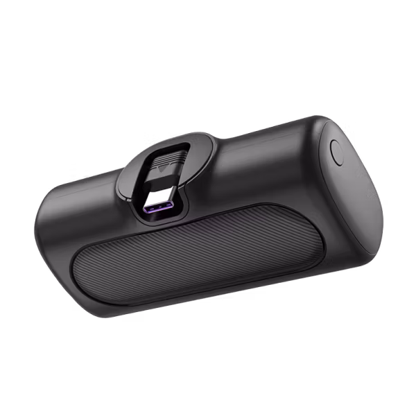 Kompakt powerbank 5 000 mAh, 2x USB-C, hurtiglading, svart *