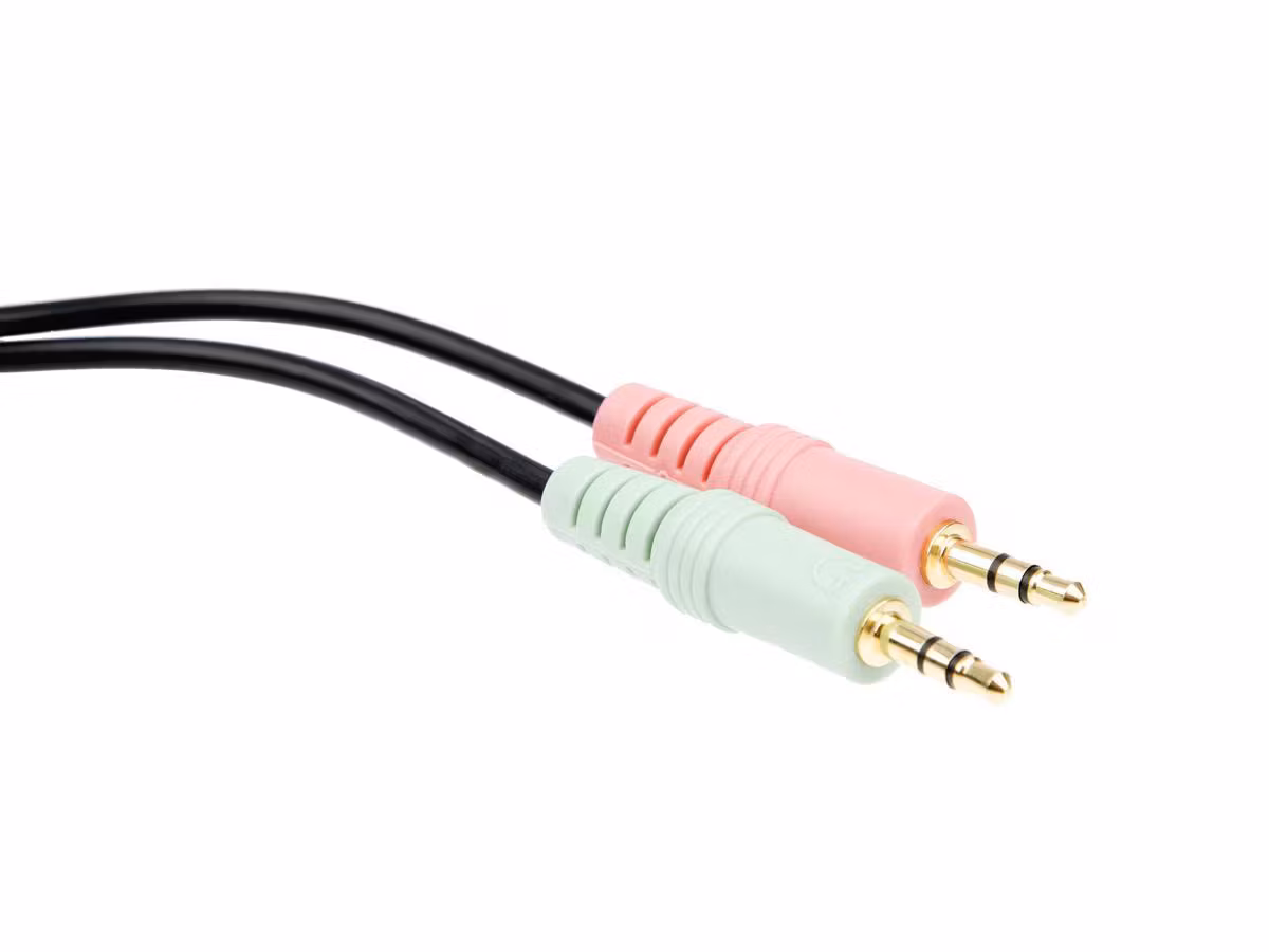 Headset overgang 2 x 3,5mm(M) til 1 x 3,5mm(F)