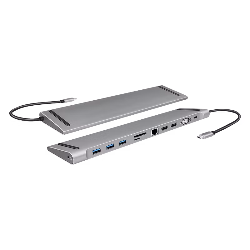 LOGILINK USB 3.2 Gen 1 Docking Station, USB-C, 11-Port, PD, silver