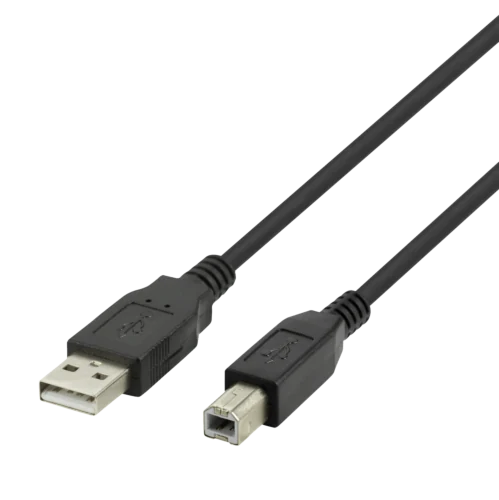 USB-A- til USB-B-kabel, 2m, svart