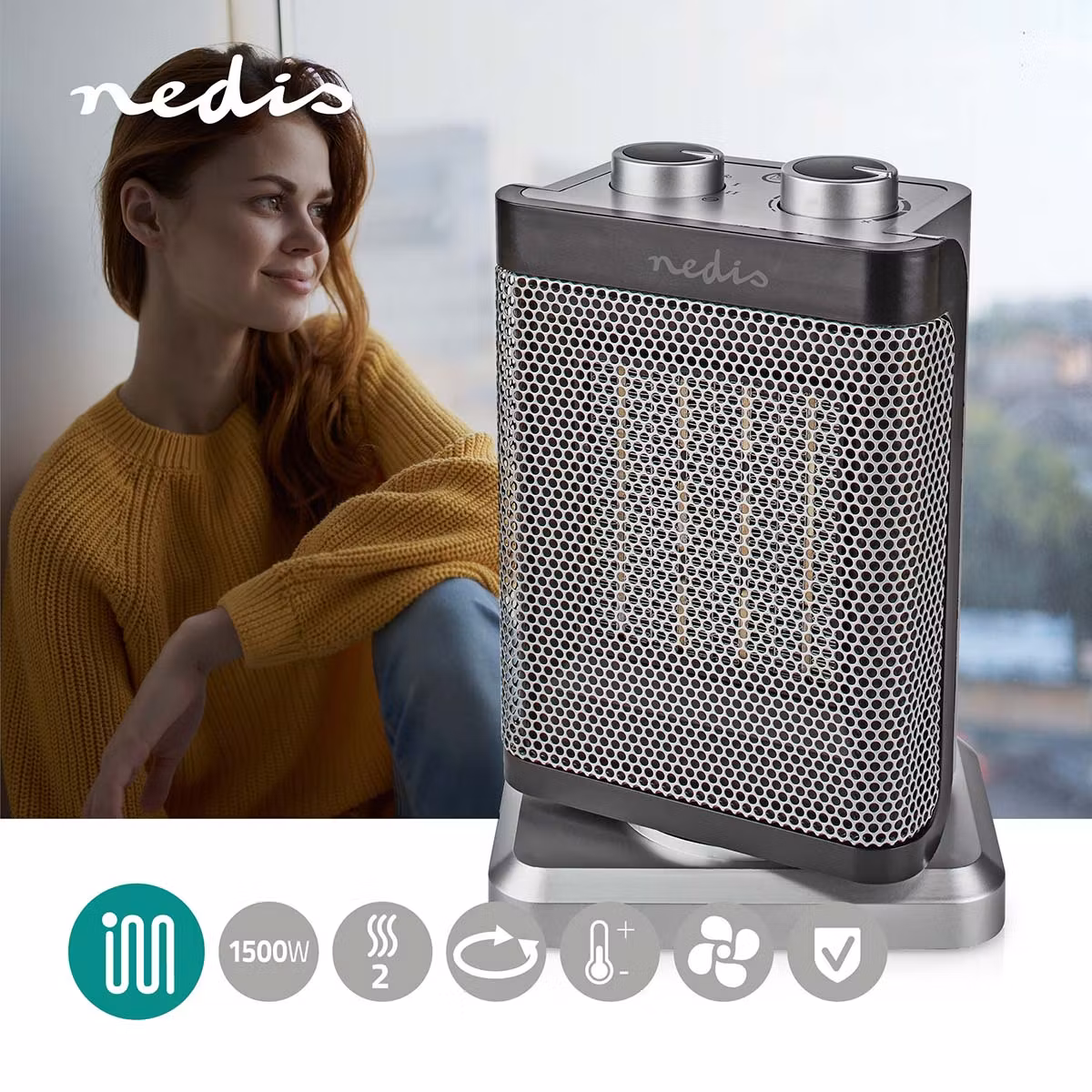 Nedis 1500W Keramisk varmeovn *