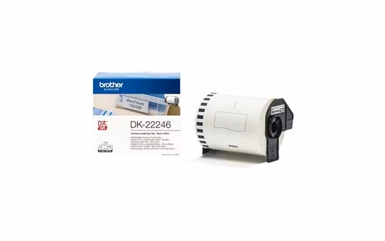 Brother DK-22246 Continuous Paper - Fraktetikett - Black on White, 103mm wide