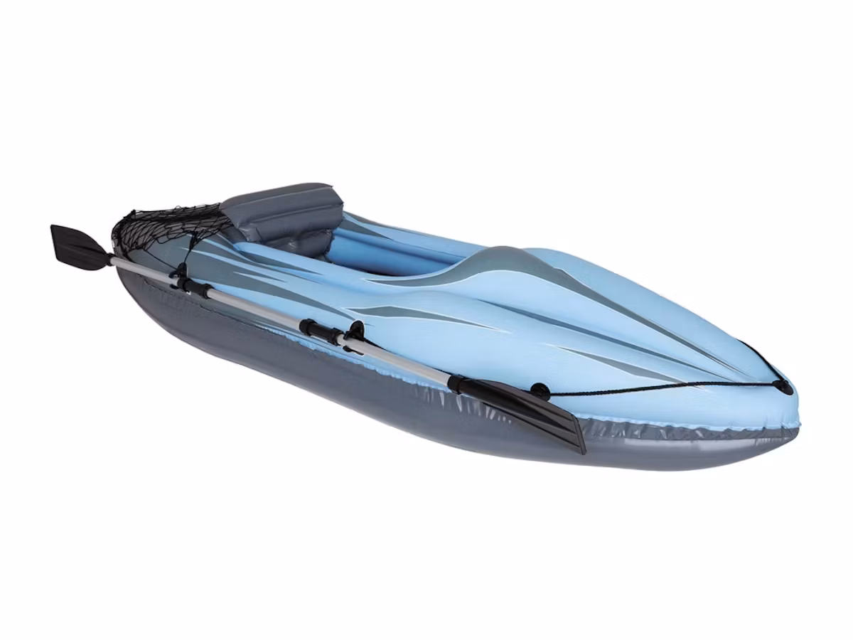 Happy People Kajakk Set | Oppblåsbar, 221cm, opptil 100kg, inkludert padleåre