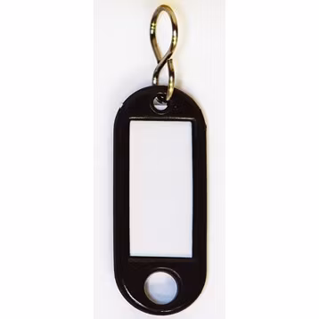Nøkkelbrikke Sort med etikettholder