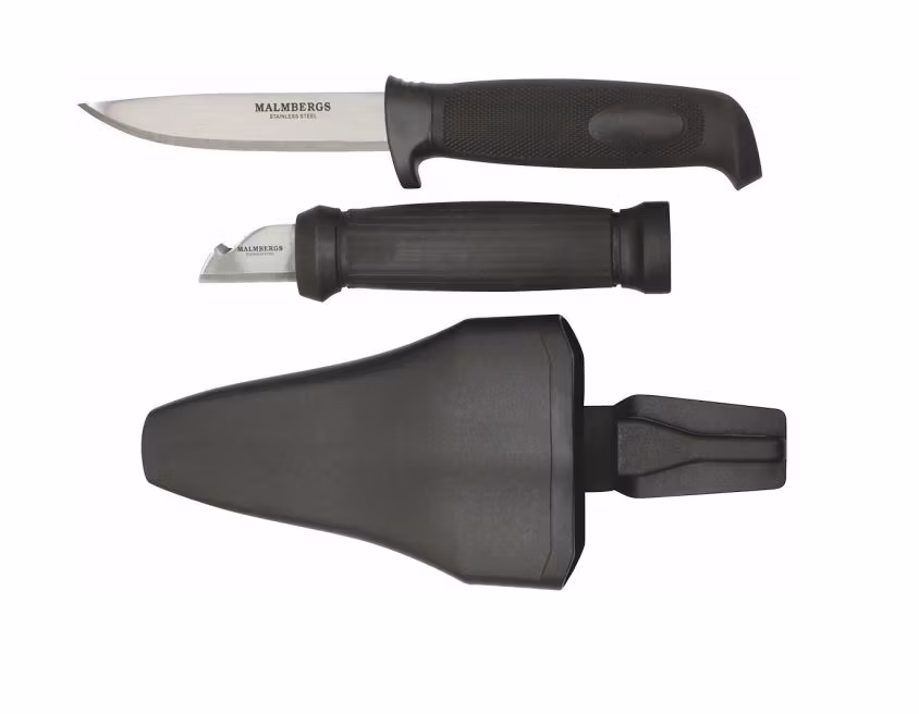 Knivsett med dobbelt hylster, rustfri