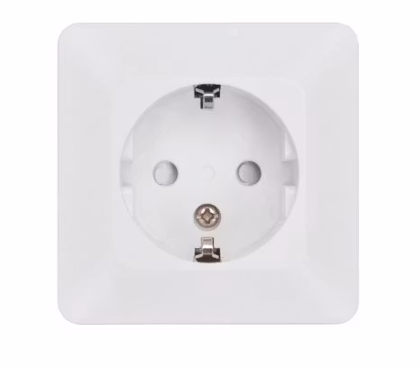 DELTA Stikkontakt, enkel, på vegg, jordet, RAL 9003