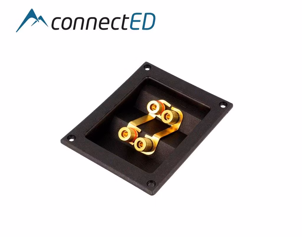 Dobbel høyttaler terminal, 75x95mm