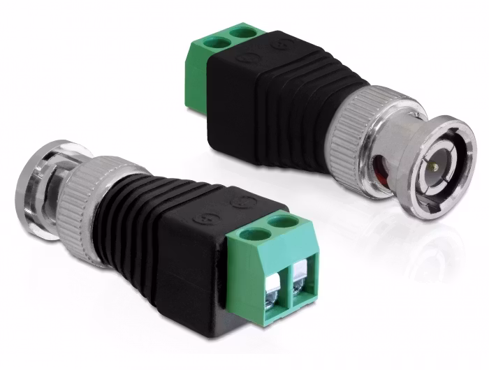 BNC Adaptert han > 2 pin Sukkerbit / Terminaltilkobling