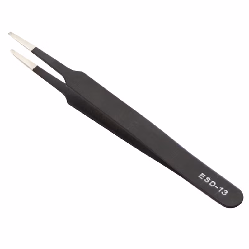 Antistatisk Tweezers / Pinsett ESD-13 i Rustfritt Stål Sort