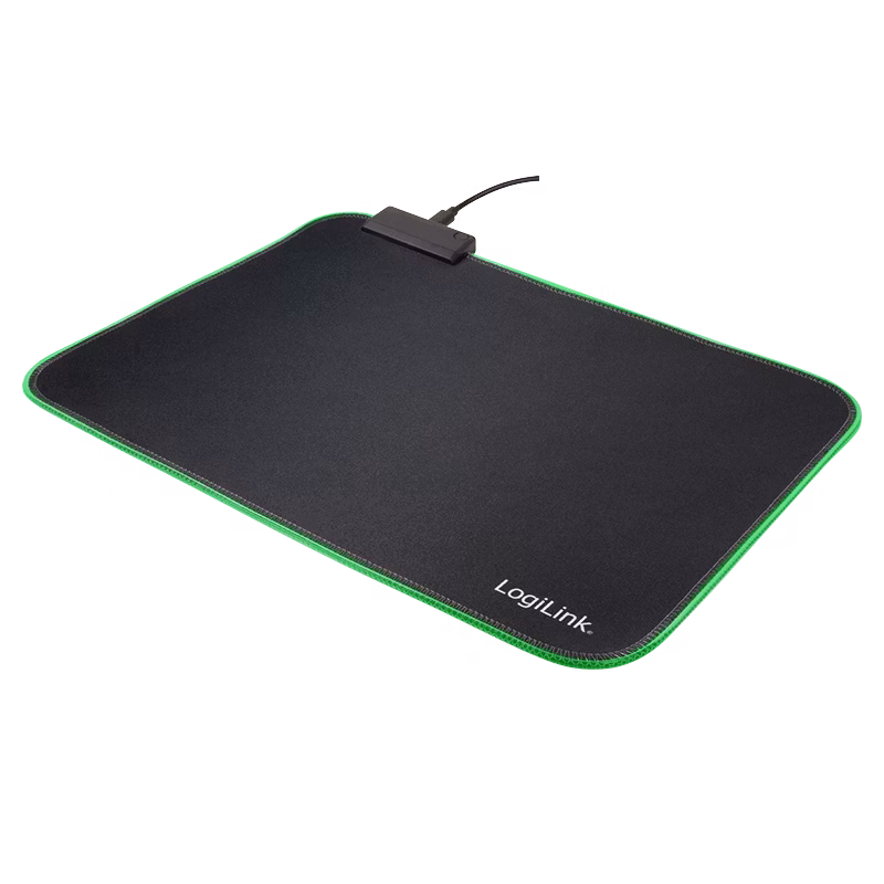 Logilink Gaming musmatte, velg mellom 8 RGB farger. 26x35cm