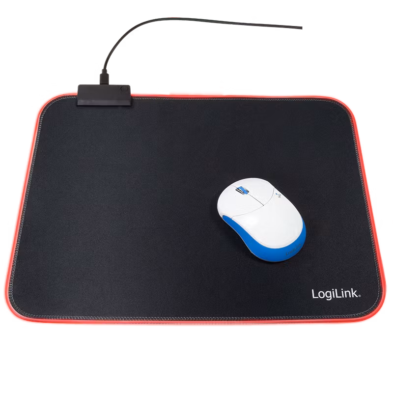 Logilink Gaming musmatte, velg mellom 8 RGB farger. 26x35cm