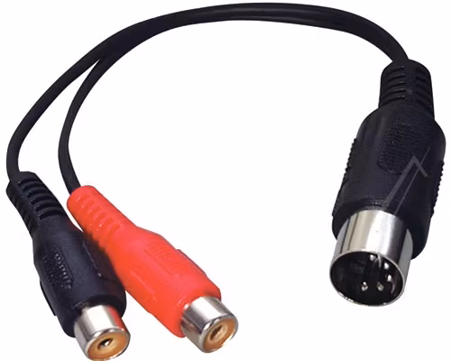 DIN 5pin han til 2x phono hun, 20cm