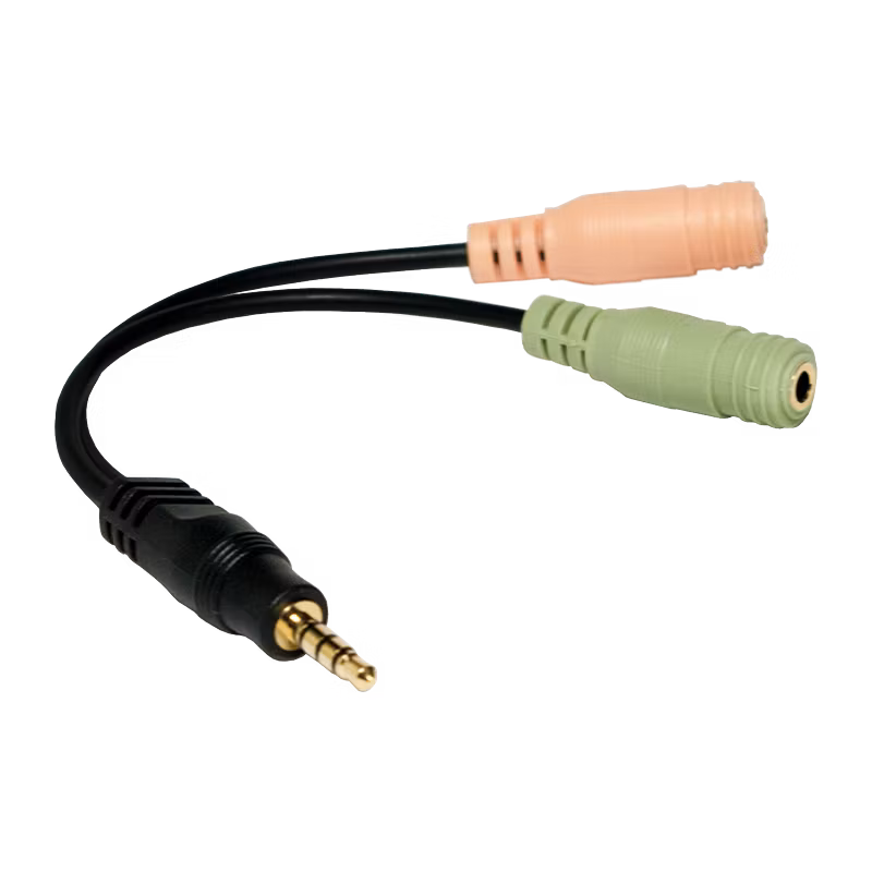 LOGILINK lydkabel adapter 3,5mm 4-pin til 2x 3,5mm 3-pin 0,15m