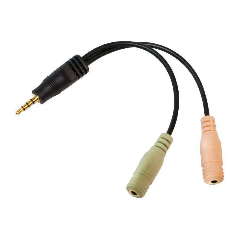 LOGILINK lydkabel adapter 3,5mm 4-pin til 2x 3,5mm 3-pin 0,15m