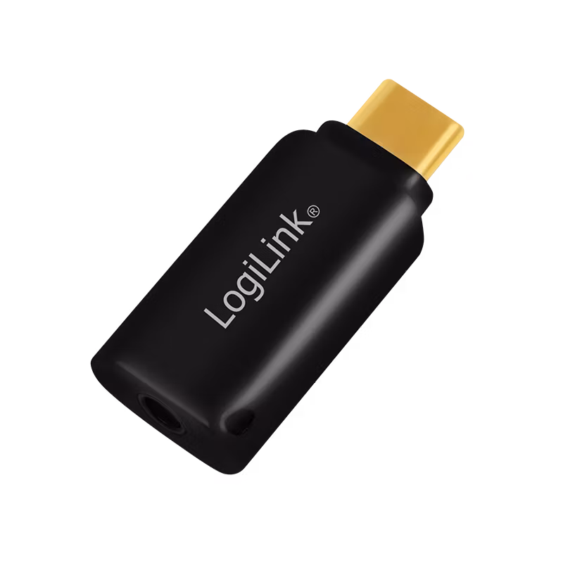LOGILINK USB 3.2 lydadapter, USB-C/M to 3.5 mm/F, sort