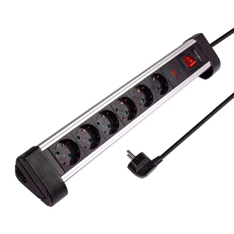 LOGILINK Strømforgrener 6 uttak m/ overspenningsvern 1,4m