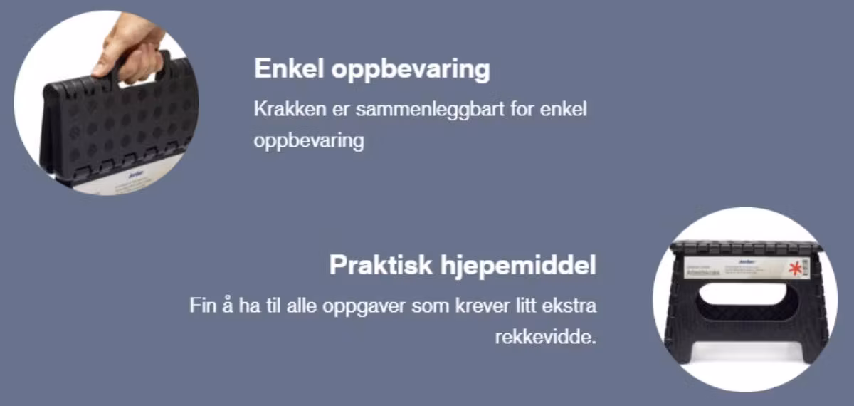 Arbeidskrakk 22cm 130kg max